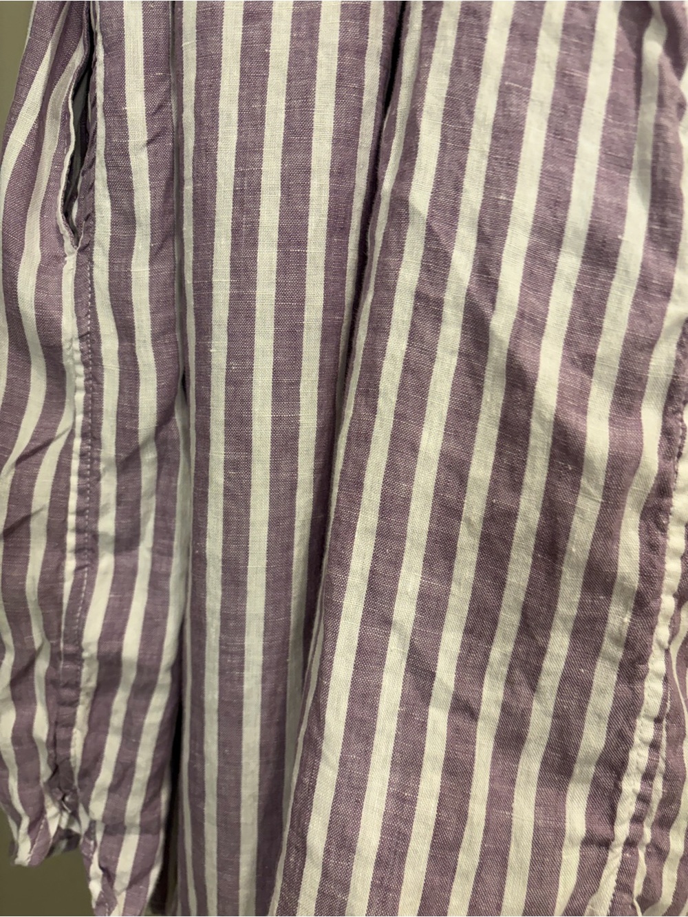 Ralph Lauren Lavender and White Striped Button-Front Shirt Dress - Picture 8 of 9